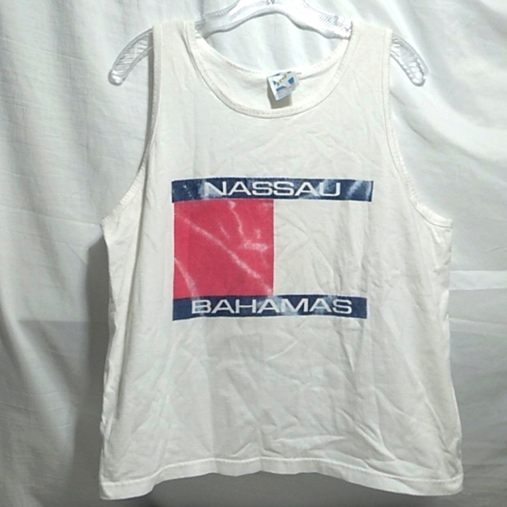 SALE! Vtg Nassau Bahamas 🇧🇸 Star Sleeveless Top Sz.L 44 (BX43)